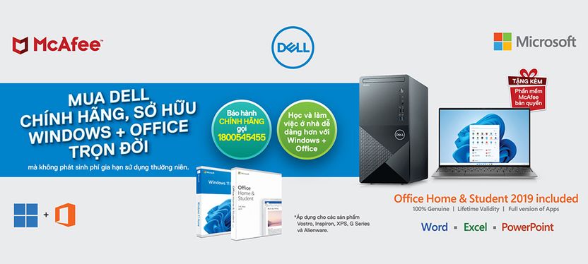 Mua Dell Chính Hãng, Sở Hữu Ngay Trọn Bộ Windows và Office Bản Quyền Trọn Đời Tại ThinkPro